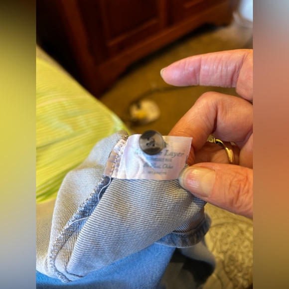 MARINE LAYER Daisy Chambray 1/4 Button Front Cuffed Sleeve Tunic/Dress Sz M - Picture 13 of 14